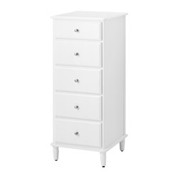 IKEA TYSSEDAL chest of 5 drawers Smooth running drawers with pull-out stop.
