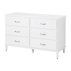 IKEA TYSSEDAL chest of 6 drawers Smooth running drawers with pull-out stop.