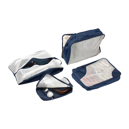 IKEA UPPTACKA LUGGAGE PACKING BAGS SET OF FOUR ZIP BAGS ORGANIZER