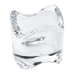 IKEA VÄSNAS tealight holder The clear glass reflects and enhances the warm glow of the candle-flame.