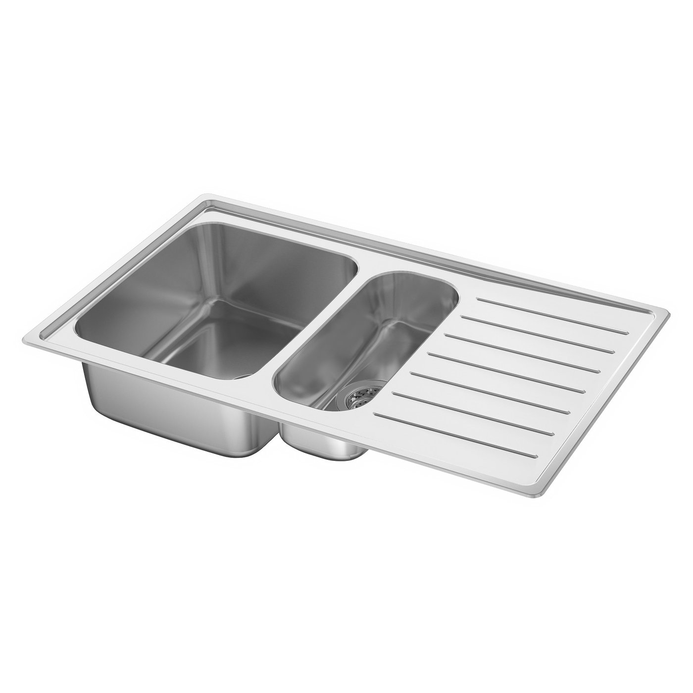 IKEA VATTUDALEN inset sink, 1 ½ bowl w drainboard