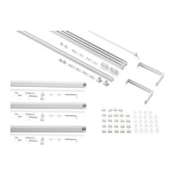 IKEA VIDGA single and triple track set The rail can be cut to the desired length with a hacksaw.