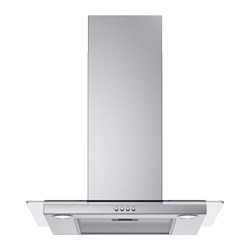 IKEA VINDIG wall mounted extractor hood Control panel placed at front for easy access and use.