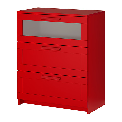 BRIMNES 3-fiókos szekrény IKEA Kicsúszásgátlóval ellátott, könnyen gördülő fiókok. 