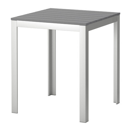 FALSTER Asztal IKEA Polisztirol lécek; időjárás álló és könnyen gondozható.  Rozsdamentes alumínium keret; ellenálló, mégis könnyű. 