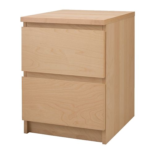 MALM Fiókos szekrény/2 fiók IKEA Éjjeliszekrénynek is használható.  Extra mély fiókok; nagyobb tárolóhely. 