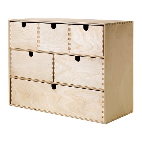 MOPPE Mini fiókos szekrény IKEA Kezeletlen fa; olajjal vagy páccal kezelhető.   Egyedi külső, tartósabb felszín. 