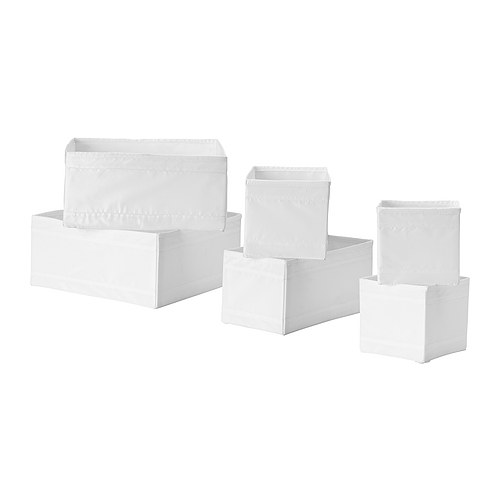 SKUBB Doboz, 6 db IKEA Zoknik, övek, ékszerek, stb.   tárolására, hogy a fiókos szekrényben illetve a gardróbban rend legyen. 