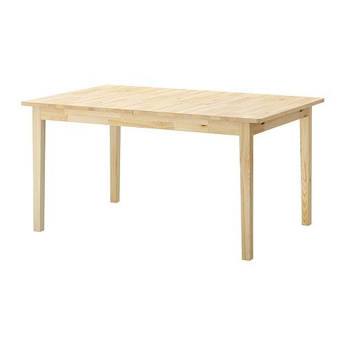 SVALBO Étkezőasztal IKEA Nagyobbítható asztal, 1 extra lehajtható lappal, 4-6 fő részére; igény szerint állítható asztalméret.  Tömör fenyő. 