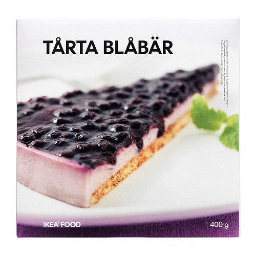 TÅRTA BLÅBÄR Áfonyatorta, fagyasztott IKEA Mandulás keksz alapú desszert, krémsajttal, és áfonyamázzal. 