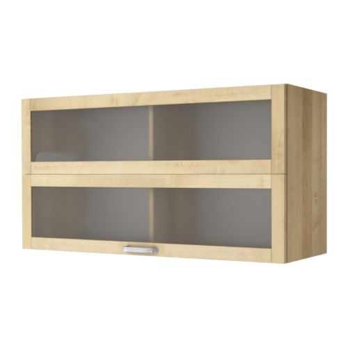 VÄRDE Fali üvegajtós szekrény IKEA Tolóajtó; helytakarékos még nyitott állapotban is. 