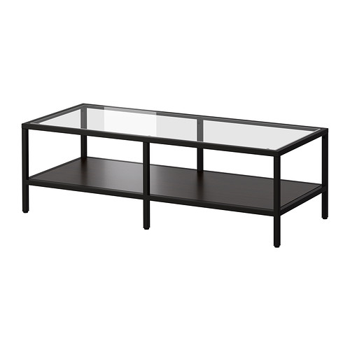 VITTSJÖ TV állvány IKEA Edzett üveg és fém; kemény anyagok, melyek nyitott, levegős hatást keltenek. 