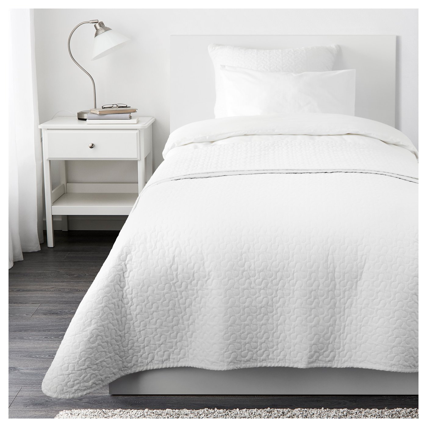 ALINA Bedspread and cushion cover White 180x280/65x65 cm IKEA