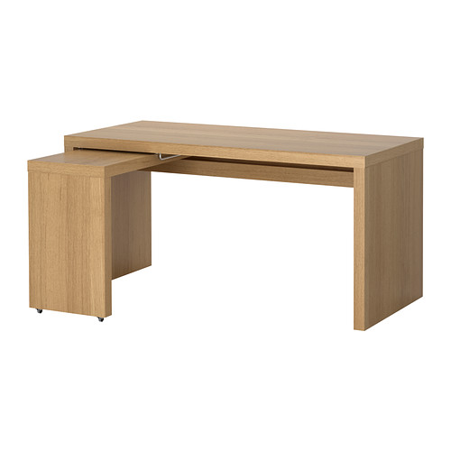 MALM Desk with pullout panel oak veneer IKEA