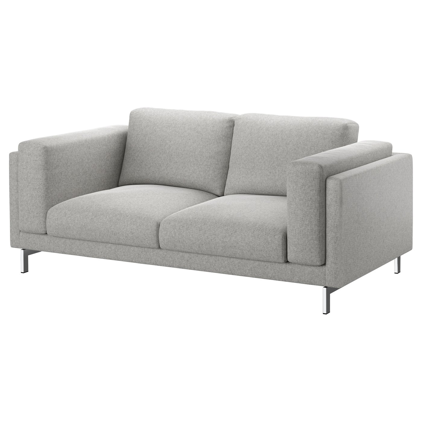 NOCKEBY Two Seat Sofa Tallmyra White Black Chrome Plated IKEA