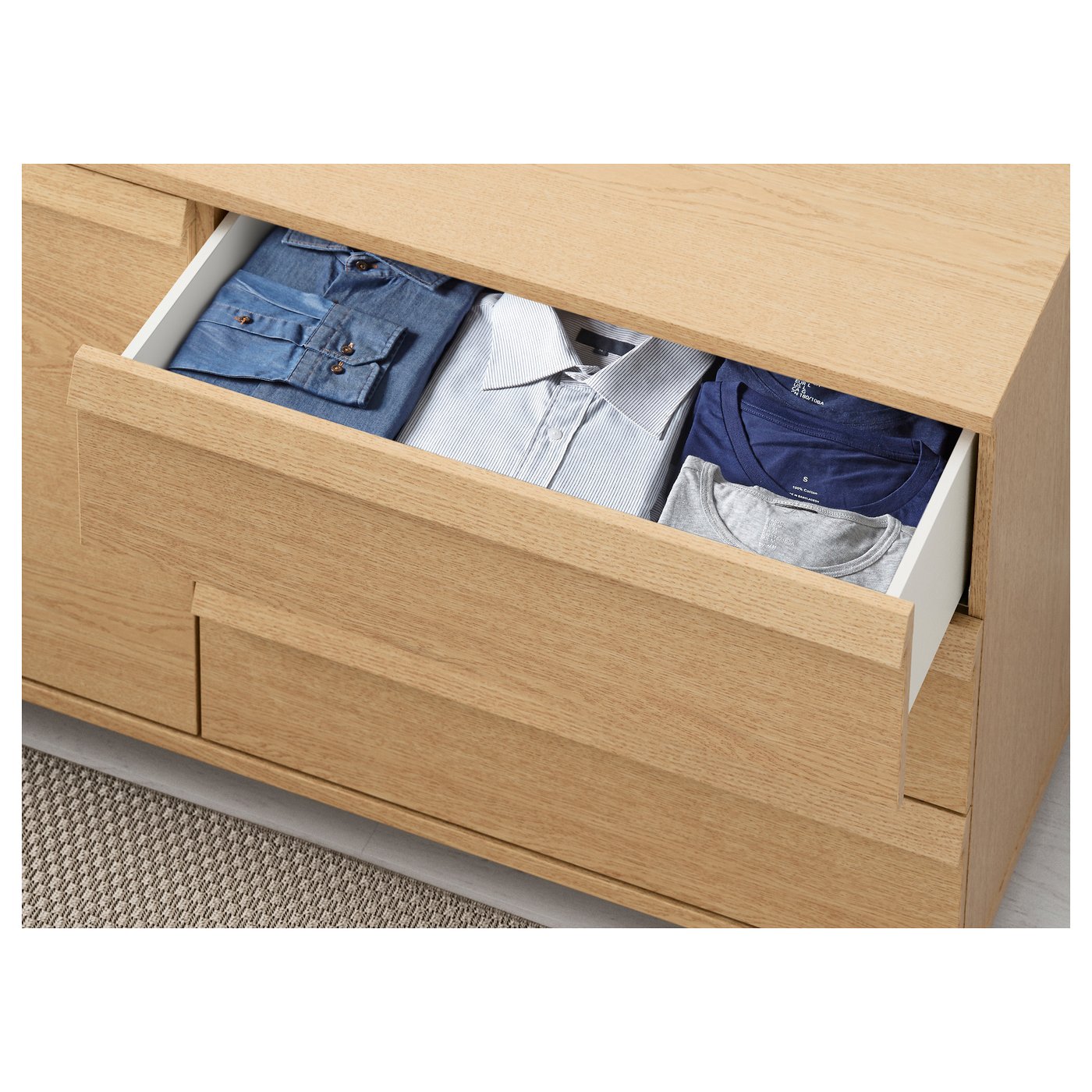 OPPLAND Chest of 3 drawers/1 door Oak veneer 120x80 cm IKEA