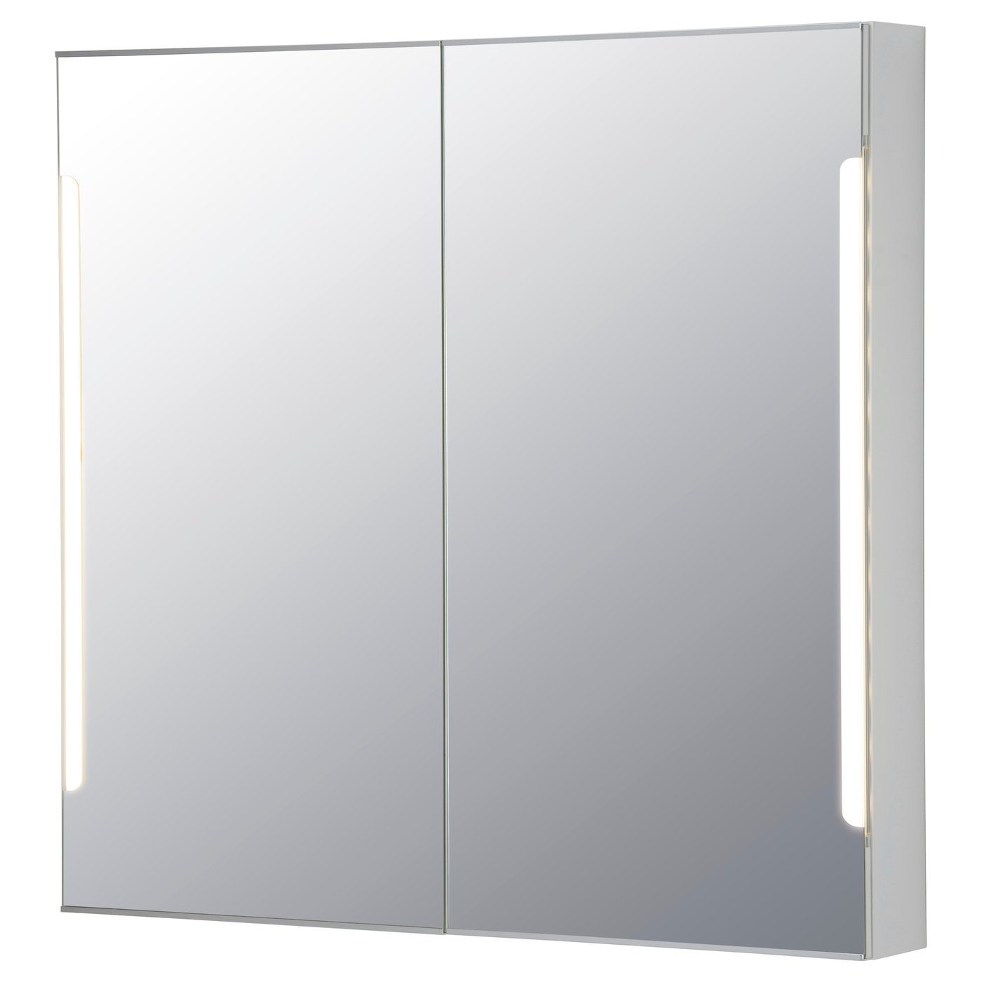 STORJORM Mirror cab 2 door built in lighting White 100x14x96 cm IKEA