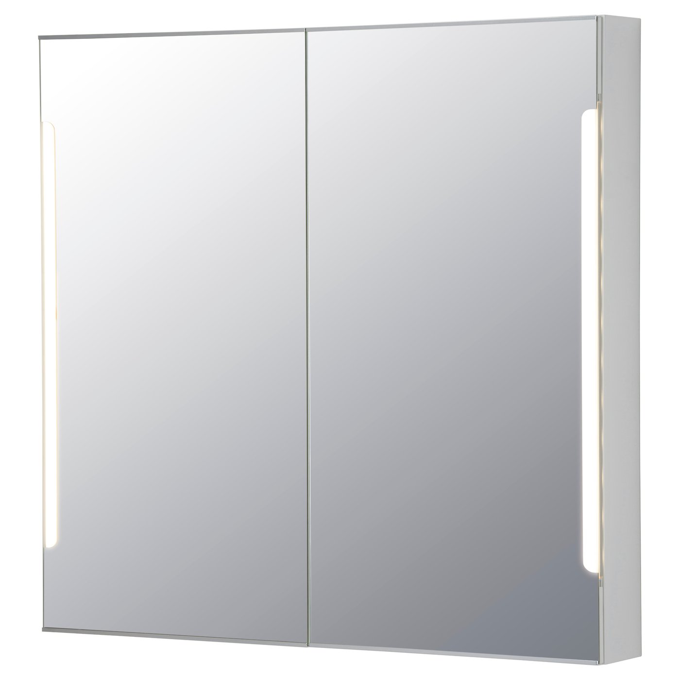 STORJORM Mirror cab 2 door built in lighting White 100x14x96 cm IKEA