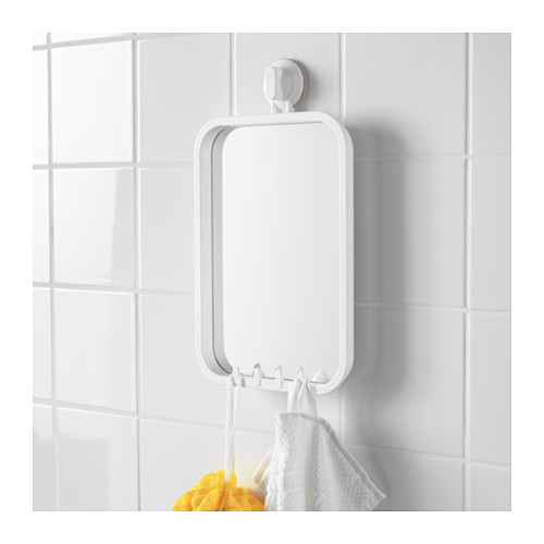 STUGVIK Mirror with hooks and suction cup White IKEA STUGVIK Mirror with hooks and suction cup White IKEA