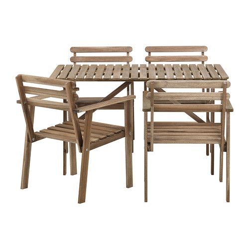ASKHOLMEN Tavolo+4 sedie braccioli, giardino - IKEA