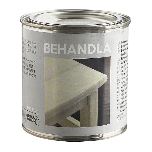 BEHANDLA Balsamo di cera d'api IKEA Per il legno grezzo: permette di ottenere una superficie resistente e duratura. 