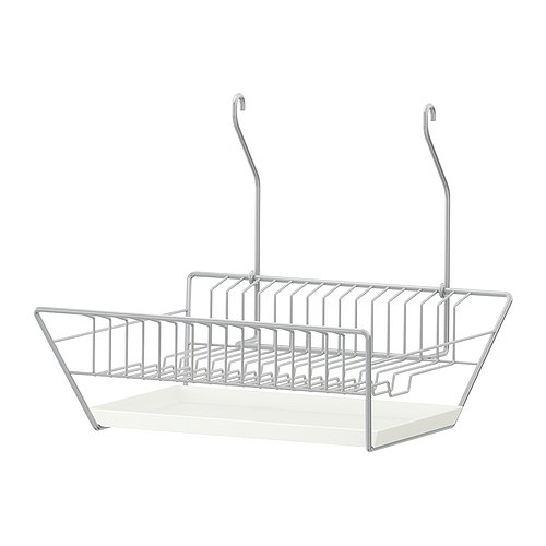 BYGEL Scolapiatti IKEA Il vassoio asportabile raccoglie l'acqua. 