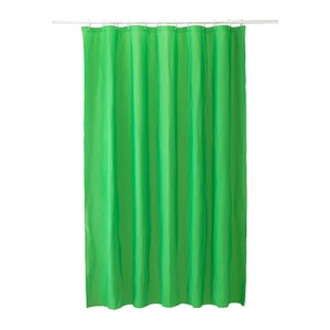 Awellife Tenda Doccia In Tessuto Lino Verde Salvia Con Bottoni – Stile Country Shabby Chic, 182x182 Cm, Asola Metallica