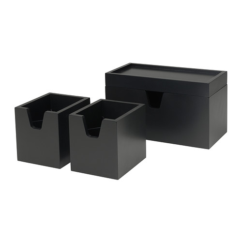 FÖRHÖJA Set di 4 contenitori IKEA Questi contenitori ti permettono di organizzare facilmente i piccoli oggetti, dalla cancelleria ai cosmetici. 