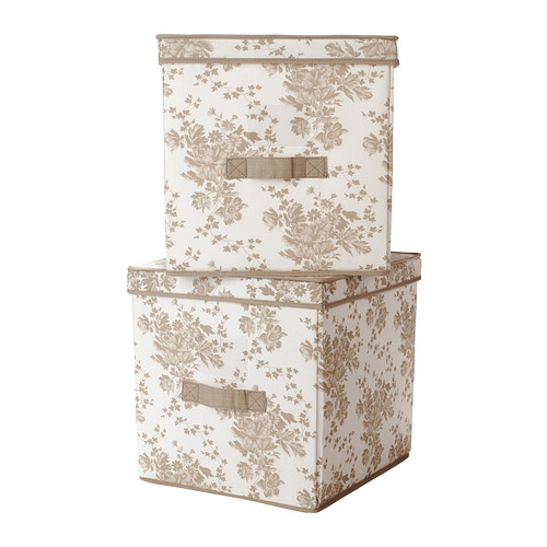 GARNITYR Scatola con coperchio IKEA Facile da estrarre grazie alla maniglia su un lato. 
