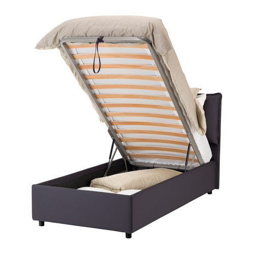 GRESSVIK Struttura letto con contenitore - grigio scuro - IKEA