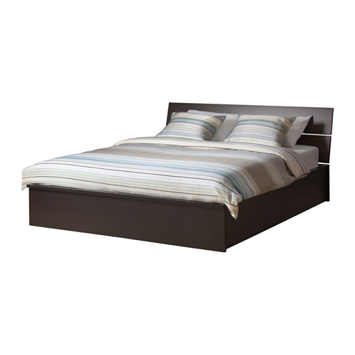 HERDLA Struttura letto con contenitore - marrone-nero ...