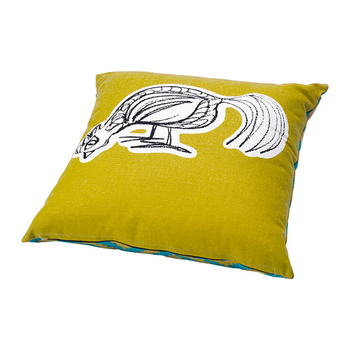 LAPPLJUNG FÅGEL Cuscino IKEA Double-face.  Grazie alla cerniera, puoi togliere facilmente la fodera per lavarla. 