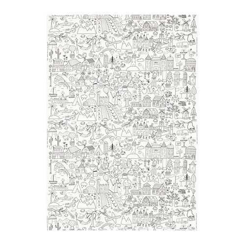 TIDNY Tessuto a metraggio IKEA Puoi personalizzare il tessuto colorando i contorni con pennarelli per tessuti con inchiostro permanente. 