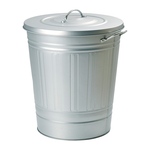 KNODD Bin with lid IKEA Easy to fill up and empty as you can secure the lid on the edge of the bin.