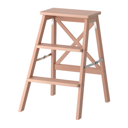 BEKVÄM Stepladder, 3 steps IKEA Can be folded to save space. Solid wood is a hardwearing natural material.