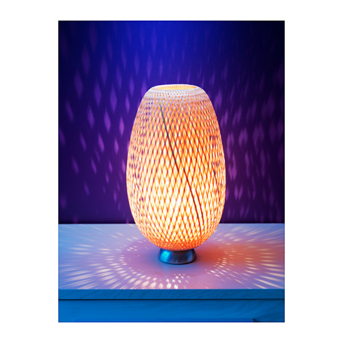 BÖJA Table lamp IKEA The shade made of braided bamboo creates decorative light patterns on your walls. Each handmade shade is unique.