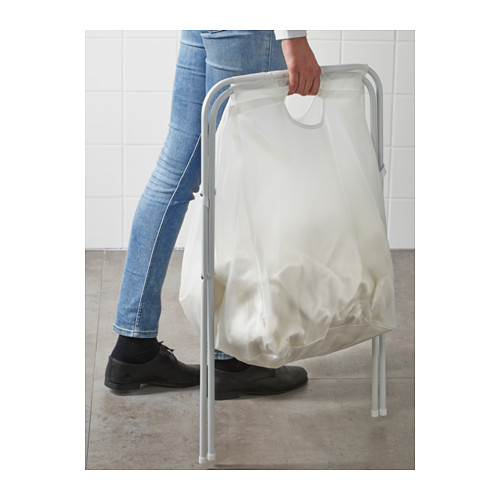 JÄLL Laundry bag with stand IKEA Can be folded up, which makes the laundry bag simple to carry and put away.