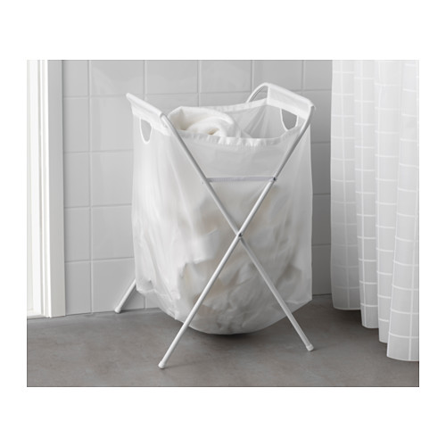 JÄLL Laundry bag with stand IKEA Can be folded up, which makes the laundry bag simple to carry and put away.