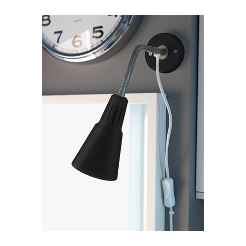 KVART Wall/clamp spotlight IKEA The lamp has got double function - you can use it as a clamp spotlight or assemble it on the wall as a wall lamp.
