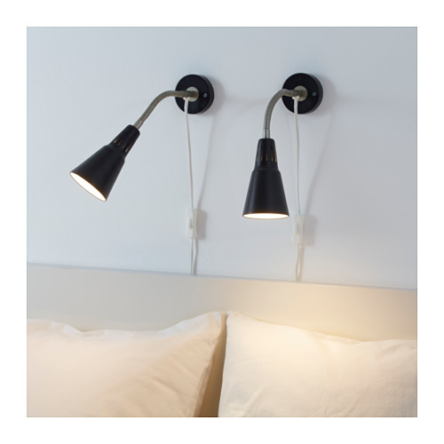 KVART Wall/clamp spotlight IKEA The lamp has got double function - you can use it as a clamp spotlight or assemble it on the wall as a wall lamp.
