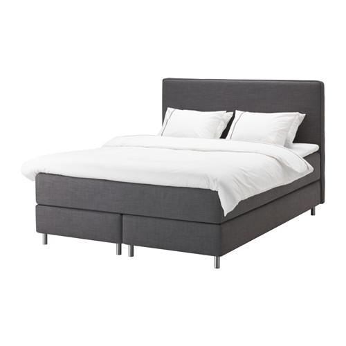 DUNVIK Boxspring Hövåg stevig/Tuddal donkergrijs, 160x200 cm, Bjorli