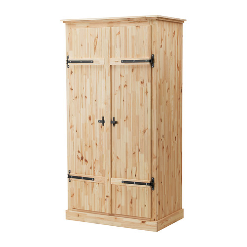 FJELL Garderobekast met 2 deuren IKEA Massief hout; een slijtvast natuurmateriaal. 