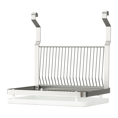 GRUNDTAL Afdruiprek IKEA Kan aan de stang GRUNDTAL gehangen worden; maakt ruimte vrij op het werkblad. 