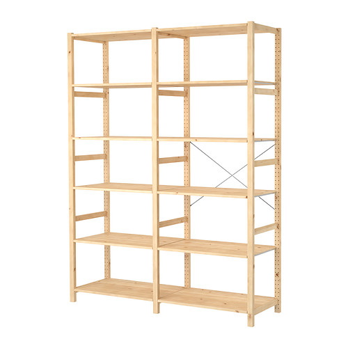 IVAR 2 elementen/planken IKEA Onbehandeld massief hout is een slijtvast natuurmateriaal dat naar behoefte kan worden afgewerkt met verf, olie of lak. 