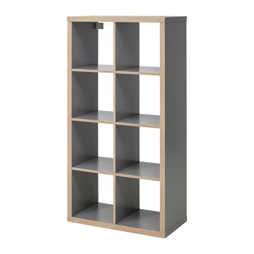 KALLAX Open kast grijs/houteffect IKEA
