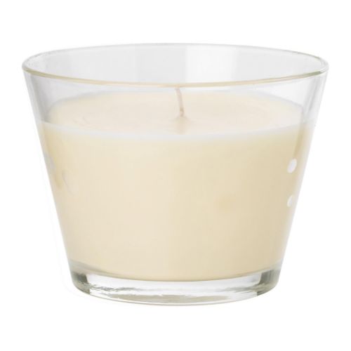 TINDRA Geurkaars in glas &nbsp; Als de kaars op is, kan de glazen cup worden gebruikt als theelichthouder. 