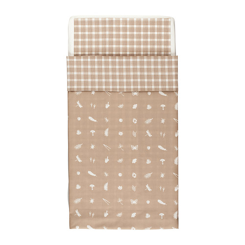 VANDRING SKOG Dekbedovertrek&sloop voor babybed IKEA Katoen voelt lekker zacht aan tegen de kinderhuid. 