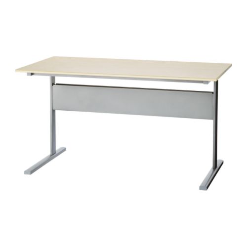 FREDRIK Arbeidsbord IKEA Kabelhylle under bordplaten holder kontakter og kabler ute av syne og gir orden på arbeidsbordet. 