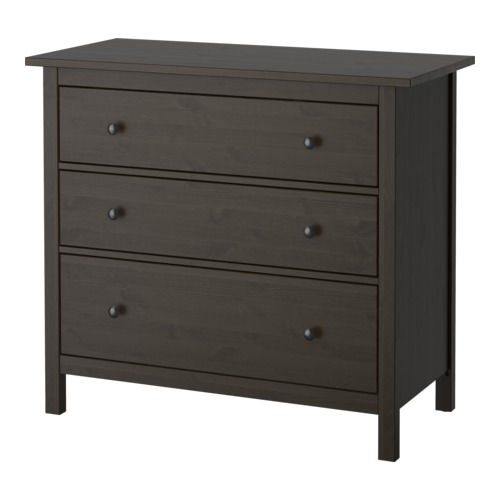 HEMNES Kommode med 3 skuffer IKEA Massivt tre, et slitesterkt materiale.  Tilpasset GARNITYR oppbevaring, sett 7 stk. 