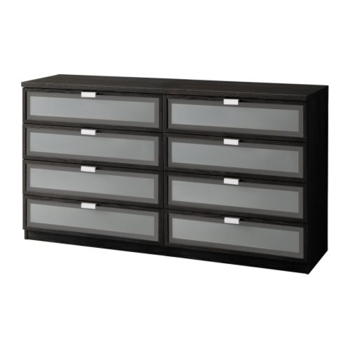 HOPEN Kommode med 8 skuffer IKEA Skuffene som er enkle å åpne og lukke har uttrekksstopp.  Tilpasset for SKUBB oppbevaring, sett med 6 stk. 